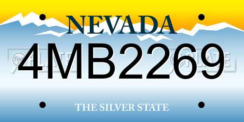 4MB2269 Nevada License Plate