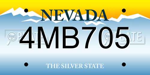 4MB705 Nevada License Plate