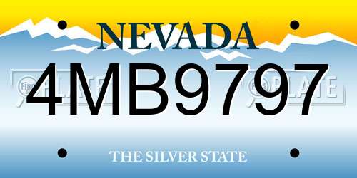 4MB9797 Nevada License Plate