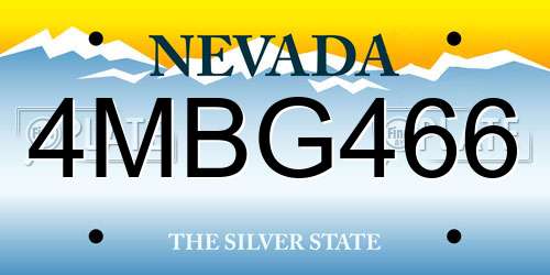 4MBG466 Nevada License Plate