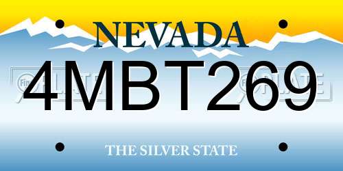 4MBT269 Nevada License Plate