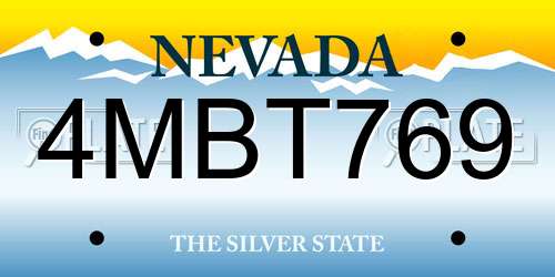 4MBT769 Nevada License Plate