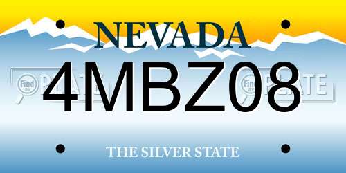 4MBZ08 Nevada License Plate