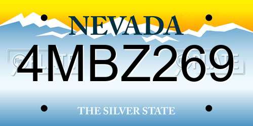 4MBZ269 Nevada License Plate