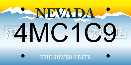 4MC1C9 Nevada License Plate