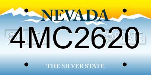 4MC2620 Nevada License Plate