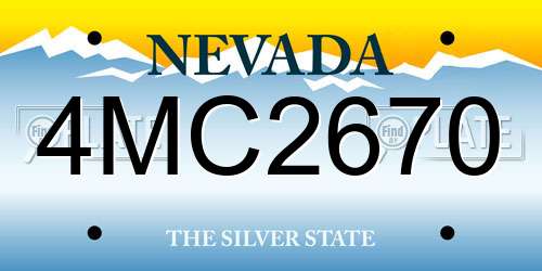 4MC2670 Nevada License Plate