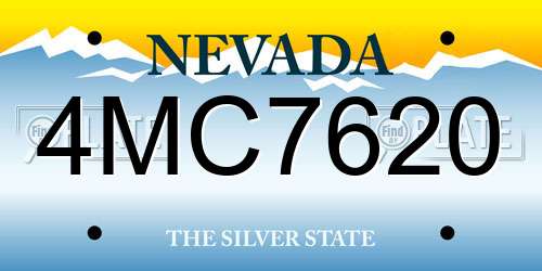 4MC7620 Nevada License Plate
