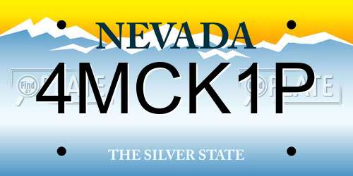 4MCK1P Nevada License Plate