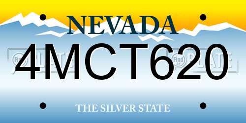4MCT620 Nevada License Plate
