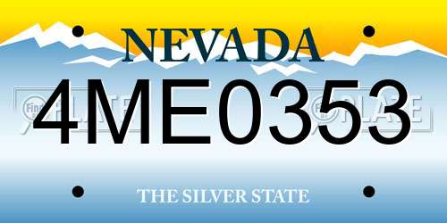 4ME0353 Nevada License Plate