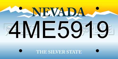 4ME5919 Nevada License Plate