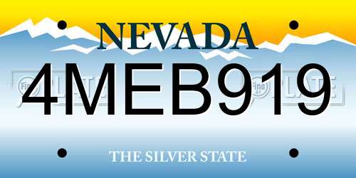 4MEB919 Nevada License Plate