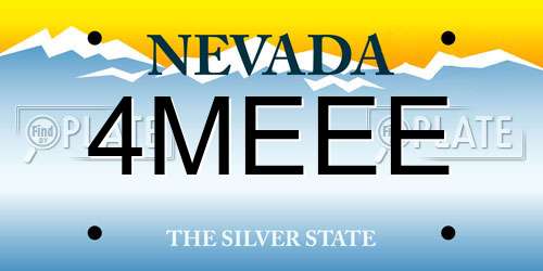 4MEEE Nevada License Plate