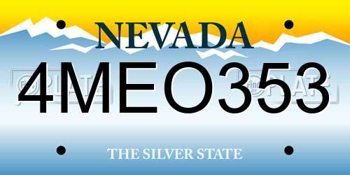 4MEO353 Nevada License Plate