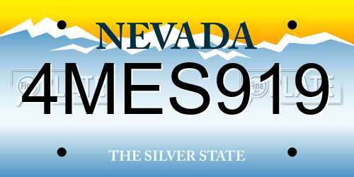 4MES919 Nevada License Plate