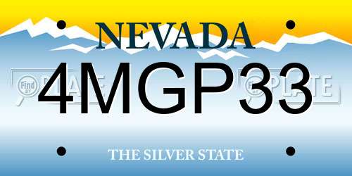 4MGP33 Nevada License Plate