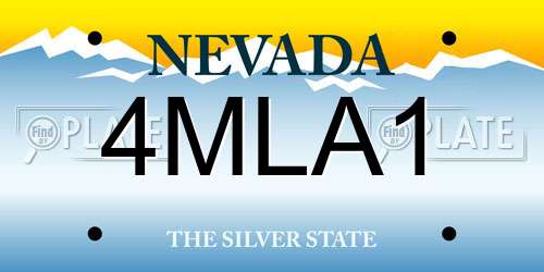 4MLA1 Nevada License Plate