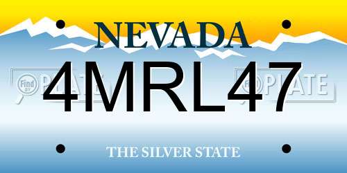 4MRL47 Nevada License Plate