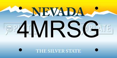 4MRSG Nevada License Plate