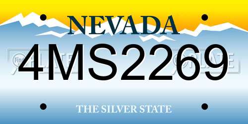 4MS2269 Nevada License Plate