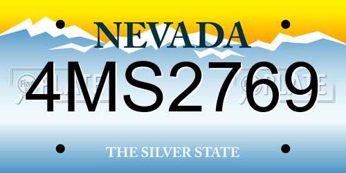 4MS2769 Nevada License Plate