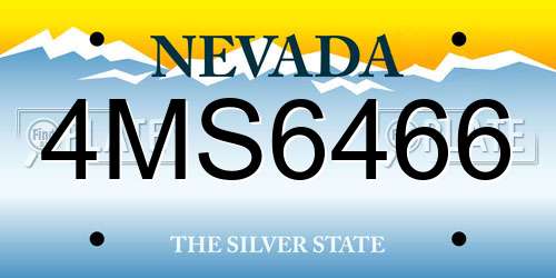 4MS6466 Nevada License Plate