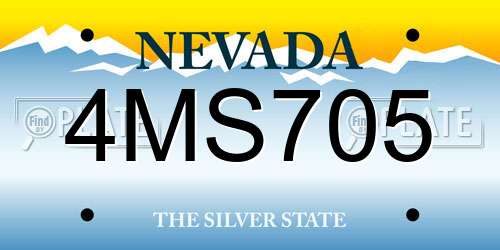 4MS705 Nevada License Plate