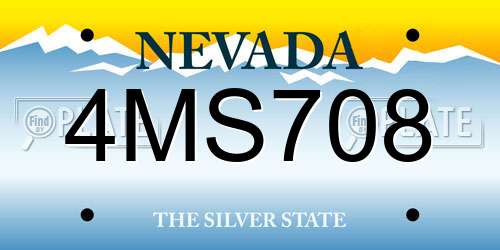 4MS708 Nevada License Plate