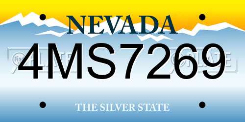 4MS7269 Nevada License Plate