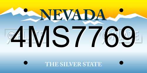 4MS7769 Nevada License Plate