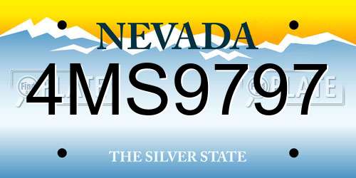 4MS9797 Nevada License Plate
