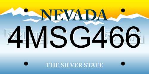 4MSG466 Nevada License Plate