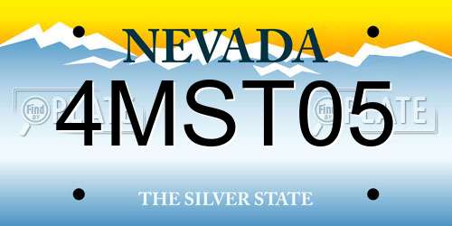 4MST05 Nevada License Plate