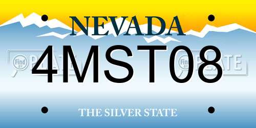 4MST08 Nevada License Plate