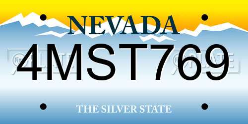 4MST769 Nevada License Plate
