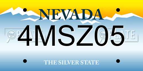 4MSZ05 Nevada License Plate