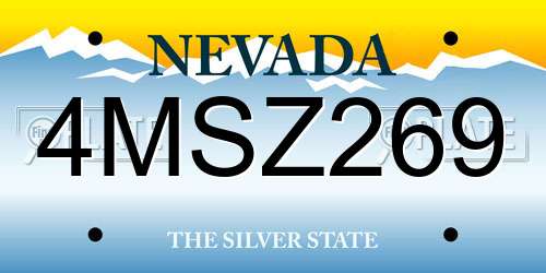 4MSZ269 Nevada License Plate