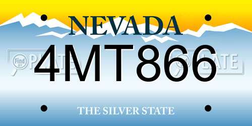 4MT866 Nevada License Plate