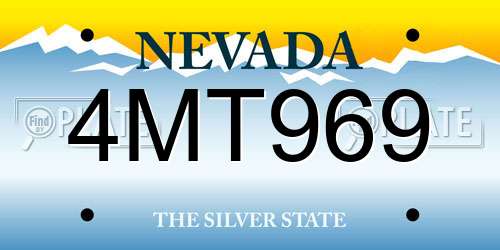 4MT969 Nevada License Plate