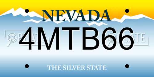 4MTB66 Nevada License Plate