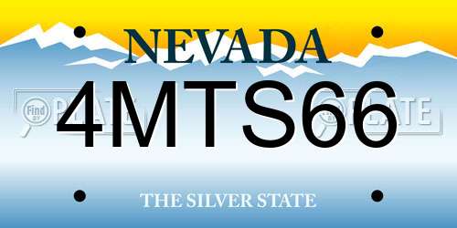 4MTS66 Nevada License Plate