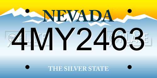 4MY2463 Nevada License Plate