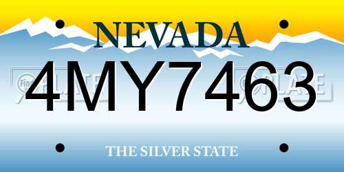 4MY7463 Nevada License Plate