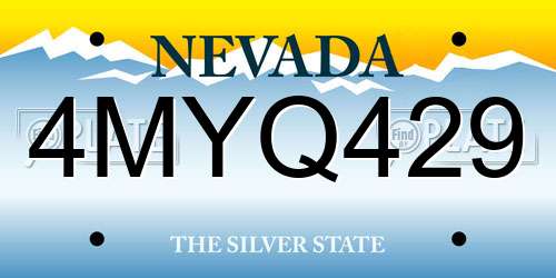 4MYQ429 Nevada License Plate