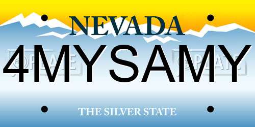 4MYSAMY Nevada License Plate