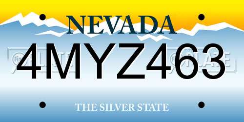 4MYZ463 Nevada License Plate
