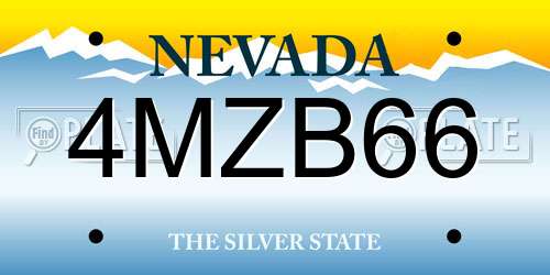 4MZB66 Nevada License Plate