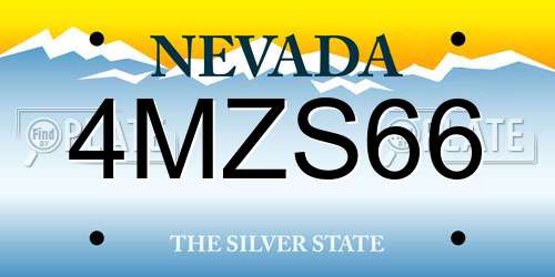 4MZS66 Nevada License Plate