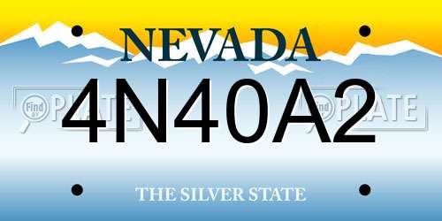 4N40A2 Nevada License Plate